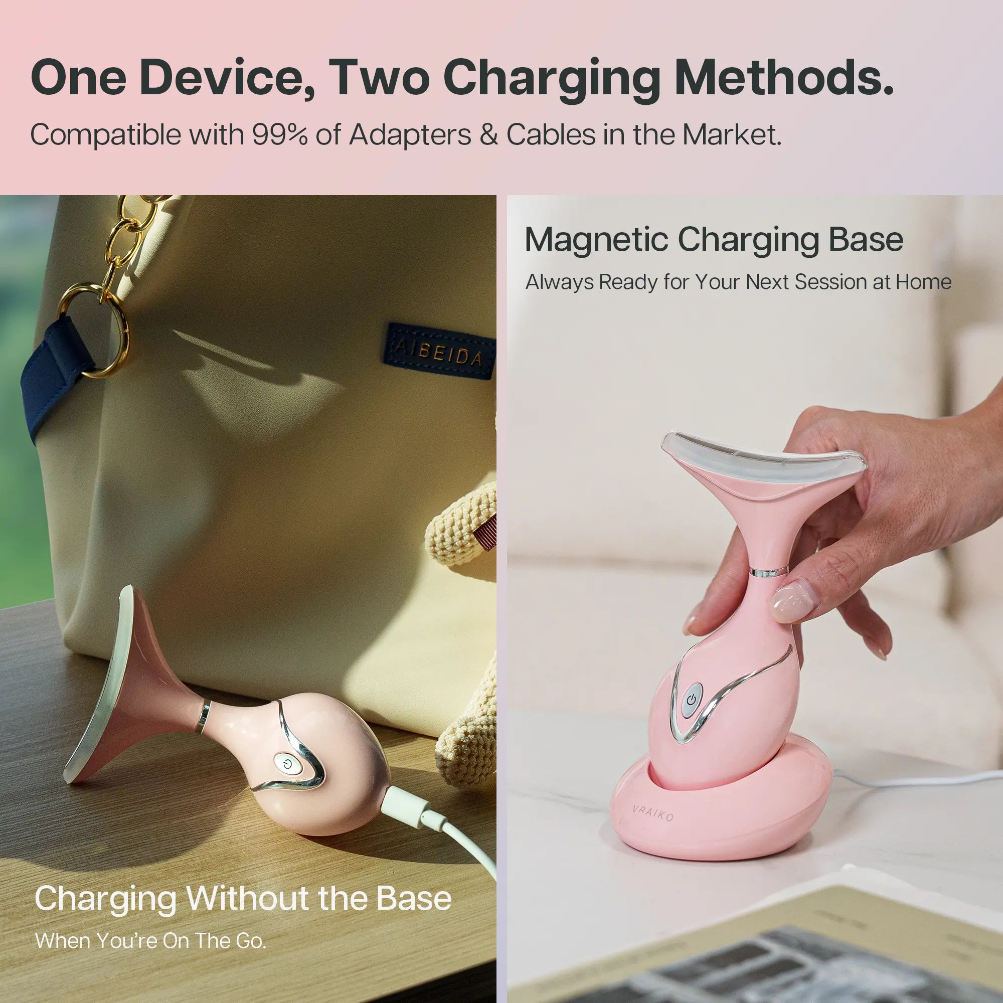 Revitalize Your Skin with the Iris Neck Face Massager - The Ultimate Pro Sculpting Tool for Glowing Radiance and Enhanced Absorption (Pink)